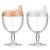 Lallisa 2 Pack Baby Wine Sippy Cup Spill Resistant Wine Glass Sippy Cup for Toddlers Stemware Design Baby Bottle Wine Glass Plastic Goblet Cup with Lid for Kids Daily Birthday Party White Pink