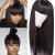 Lzlefho Silky Brazilian Virgin Straight Human Hair Wigs with Bangs 130% Density None Lace Front Wigs Glueless Machine Made Wigs for Black Women Natural Color (16inch) 16 Inch Natural Black