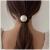 Yheakne Vintage Pearl Hair Tie Elastic Black Hair Rope Band Nylon Ring Hair Band Rope Ponytail Holder Pearl Hair Tie Accessories for Women and Girls Gifts (Black B)