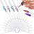 Fansunta 300 Pieces Nail Swatch Sticks Stiletto, Nail Polish Color Sample Sticks, Nail Display Sticks with Metal Ring, nail color swatches for Showing Nail Art Transparent