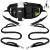 ETACCU Hands Free Dog Lead for 2 Dogs with Heavy-Duty Traffic Handle Bungees Dual Dog Leads Adjustable Waist Belt with Pouch Reflective Stitches for Running Walking & Jogging black f r 2 Hunde