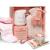 Hot Chocolate Mug Gift Set with hot Water Bottle Mini Marshmallows and Christmas Candy Cane - Cosy hot Water Bottle and hot Chocolate Gift Set - Gift Set for Women Teen Adults (Pink)