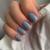 24pcs Short False Nails Stick on Nails Press on Nails Removable Glue-on Nails Fake Nails Women Girls Nail Art Accessories (Grey Blue)