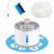 Cat Water Fountain Stainless Steel, 81oz/2.4L Cat Fountain with Water Level Window and LED Light for Water Shortage Alert, Cat and Dog Fountain with 3 Filters, 1 Mat and 2 Cleaning Brushes