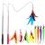 MeoHui Cat Toys, 2PCS Retractable Cat Wand Toy and 9PCS Cat Feather Toys Cat Teaser Toy Refills, Interactive Cat Toy Wand Kitten Toys for Indoor Cats to Play Chase Exercise Multicolor
