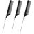 Sularpek 3 Pieces Tail Comb Carbon Fibre Styling Comb Rat Tail Comb Anti Static Heat Resistant Steel Pintail Comb Cutting Fine Tooth Comb Teasing Hair Comb for Women and Men Black 3 Pcs Rat Tail Comb