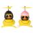 GOTH Perhk 2 Pieces Rubber Yellow Duck Car Ornament Cool Bicycle Bell Decorations with Propeller Helmet for Adults Kids