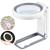 30X 10X Magnifying Glass with Light and Stand, Foldable Handheld Magnifying Glass 18 LED Illuminated Lighted Magnifier for Macular Degeneration, Seniors Reading, Close Work, Coins, Jewelry