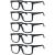 Eyekepper 5 -pack women and men's reading glasses with large square glasses and spring hinges - black +1.50 5 pieces in black 1.5 dioptries
