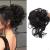 Hair part hair tie updos Messy bun hair part hair pipe hairy voluminous curled messy hair bun scrunchy extensions for women girls (1b natural black) 1b (natural black)