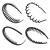 4 pieces of hair band black shaft headband zigzag hair-ready elastic hair tire men slippery headband with anti-slip teeth for outdoor sports yoga head band
