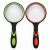 2 Pack 75mm 10X Handheld Magnifying Glass Shatterproof Reading Magnifier for Seniors and Kids Real Glass Magnifying Lens with Non-Slip Rubber Handle for Reading Hobbies and Science (Orange+Green)