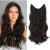 Ms TAj Natural Dark Brown Halo Hair Extensions 20inch with Adjustable Size Removable Clips Invisible Secret Hair Extension One Piece Synthetic Natural Dark Brown Curly Hair Pieces for Women 20 Inch Natural Dark Brown