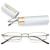 Magimodac men women reading glasses anti blue light glasses with prescription blue light filter metal reading aid narrow reading glasses with pencil silver 2.5 dioptries