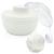 Storage Body Powder Container, Large 3.5" Fluffy Body After-Bath Powder Case, Baby Care Face/Body Villus Powder Puff Box, Makeup Cosmetic Talcum Powder Container with Hand Holder (White) 3.15 Inch Storage Type White