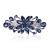 Sankuwen Flower Luxury Jewelry Design Hairpin Rhinestone Hair Barrette Clip ,Also Perfect Mother's Day Gifts for Mom(Dark Blue)