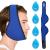 Hilph Face Ice Pack Wisdom Teeth Ice Pack Wrap for Facial, Head, Chin Pain Relief, Adjustable Jaw Ice Pack Wrap with 4 Gel Cold Packs for Facial & Oral Surgery, TMJ Pain, Mouth Pain Light Blue Pvc Pack