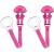 MAM Soother Clips Pack of 2 Baby Soother Chain Fits All MAM Soothers Newborn Essentials Pink with Pink Strap (Soothers Not Included) Clear Pink Soother Pack of 2