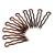 Pack of 10 simple and flat hair pins 9 cm Havana Brown