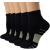 Iseasoo Copper Compression Socks for Men & Women Circulation-Ankle Plantar Fasciitis Socks Support for Athletic Running A01-5 Black Large-X-Large