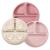 Pandaear 3 pieces Baby plate with suction cups 100% silicone divides children's plate set silicone tank baby suction cup with a subdivision dinner plate divided plate bpa-free baby plate non-slip pink/linen/light pink
