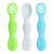 Vicloon Baby Fork and Spoon Set 3Pcs Silicone Spoon Baby Weaning Spoon Set Self Feeding Utensil Easy Grip Toddler Cutlery Kit Soft Baby Spoon for Infant Toddler (Blue/Green/Grey)