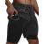 JWJ Mens 2 in 1 Running Shorts Quick Dry Gym Athletic Workout Clothes with Side Pockets Large Black