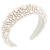 Wecoe 1pc Pearl Headband White Headband Women Girls Fashion Bridal Headband Headpieces For Wedding Cute Thick Beaded Padded Headband Fancy Puffy Headband Hair Accessories For Women Girls Gift For Her