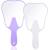 Jetec 2 Pieces Tooth Shaped Handheld Mirror Cute Makeup Mirror Hand Held Plastic Dental Mirrors with Handle Cosmetic Hand Mirror for Women Men Girls and Kids (White  Purple)