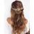 Gorais Crystal Bride Wedding Hair Combs Gold Leaf Bridal Hair Pieces Pearl Hair Accessories for Women and Girls (A-Gold) (A-Gold)