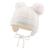Flower Baby Girls Pompom Beanie Winter Infant Toddler Hat for Girl Knitted Soft Fall Beanies Hat 2-4 Years White