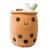 Domeilleur BoBa Plushie Bubble Tea Plushi Doll Plush Soft Pillow Stuffed Toy Milk Tea Cup Shaped Hugging Cushion Gift Girlfriend Adult Skin-friendly Cushion Cuddle Brown 2 Round Eyes 35cm 35cm Brown 2 Round Eyes