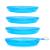 Sun Company Zero Plates - 4-Pack of Stackable Nesting Plates for Camping with Silicone Strap | Dishwasher-Safe Space-Saving Travel Mess Kit | Dinnerware for Camping, Backpacking, or RV (Blue Ice)