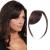 Fat side pony clip in real hair 100% real hair pony side pony straight fringes hair extensions (dark brown color with temples) thick bangs with temples dark brown