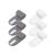 Bangshou 6stk cosmetic hair band with Velcro fastener spa headband terry hair protection band for showers make -up and cosmetics (white+gray)