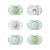 Tommee Tippee Nighttime soother 18-36 months 6 pack of glow in the dark soothers with symmetrical silicone baglet Pink Night