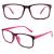 CGID CN12 Glasses Extra Narrow Frame! Slim Rectangle Nerd Clear Glasses A Black Pink