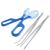 Supkeyer 3in1 Feeding Tool Reptile Feeding Tongs Cricket Clamp Bug Scooper Cleaning Supplies Scooper+ 2x Tweezers for Reptile Hedgehog Hamsters Guinea Pig Lizard Spider Bearded Dragon (Blue)