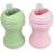 Re Play 2pk 8oz Transition Sippy Cups for Baby Toddler Medical Grade Silicone Soft Spout & Travel Lid Easy to Hold Hourglass Shape Made in USA from BPA Free Recycled Milk Jugs Ice Pink/Leaf Ice Pink/Leaf Pack of 2