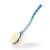 Shower Body Brush with Bristles and LoofahBack Scrubber Bath Mesh Sponge with Curved Long Handle for Skin Exfoliating Bath Massage Bristles Suitable for Wet or Dry Men and Women (Blue)