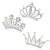 NODG 3 Pieces Silver Tiaras Crown with Hair Comb Mini Tiaras Crown for Women Princess Crystal Shiny Tiaras Headbands for Women Hair Accessories for Women