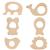 Aoliandatong 6 pieces of wooden figures wood animals children bite ring of course baby wooden animal bite ring gripping wooden pite ring wooden teaer for toddlers