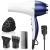 Hair Dryer 2000W  Negative Ionic Fast Dry Low Noise Blow Dryer  Professional Salon Hair Dryers with Diffuser  Concentrator  Styling Pik 2 Speed and 3 Heat Settings Quick Drying with AC Motor-WhiteBlue