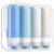 Silicone travel bottles 90ml set Gemice 4 pieces of vertical travel container and toilet article set FDA approved refillable fluid container for shampoo cream rinse body care blue