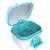 ARGOMAX leak -proof prosthesis box sustainable input dentistry dose denture box with sieve for dentures and braces (white + cyan).