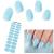 Ebanku 20pcs UV gel nail film mint blue nail film self -adhesive uv gel wraps nail sticker nail foil uv hardening with nail file and stick for women girls nail decoration