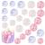 24 PCS Balls Cake Toppers Bubble Balls Mini Balloon Cake Topper Pearl Insert Cupcake DIY Decoration for Wedding Anniversary Graduation Birthday Party Baby Shower Clear White Pink
