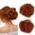 iLUU 2pcs/pack Orange Red Hair Bun Extensions Wavy Curly Messy Synthetic Chignon Hairpiece Easy Bun Hair Pieces for Women Hair Updos for Women Girl - #119B Orange Red Copper Red 119B-copper red