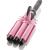 Alure Three Barrel Curling Iron Wand with LCD Temperature Display - 1 Inch Ceramic Tourmaline Triple Barrels, Dual Voltage Crimp (Pink)