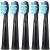 5pc Toothbrush Heads Compatible with Fairywill D7/D8/FW507/508, 551/917/959/D1/D3 (Black)